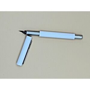 Parker Vector White Fountain Pen Chrome Trim Stainless Steel Nib